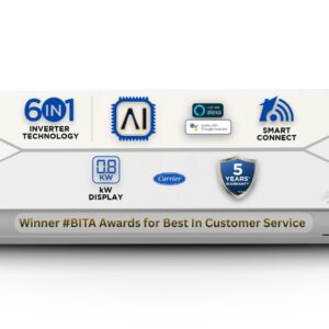 Carrier 1.5 Ton 3 Star,New Star rated, Wi-Fi Smart Flexicool Inverter Split AC